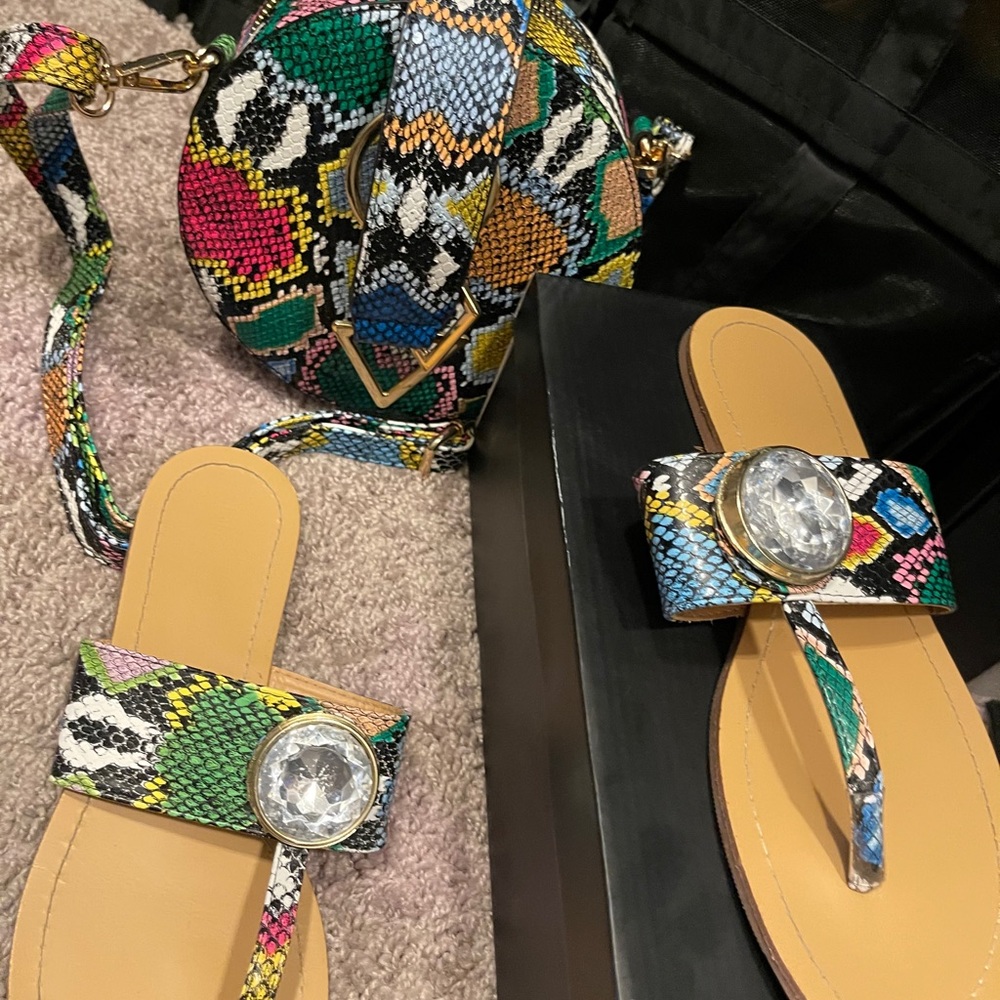 Sandals and matching bag